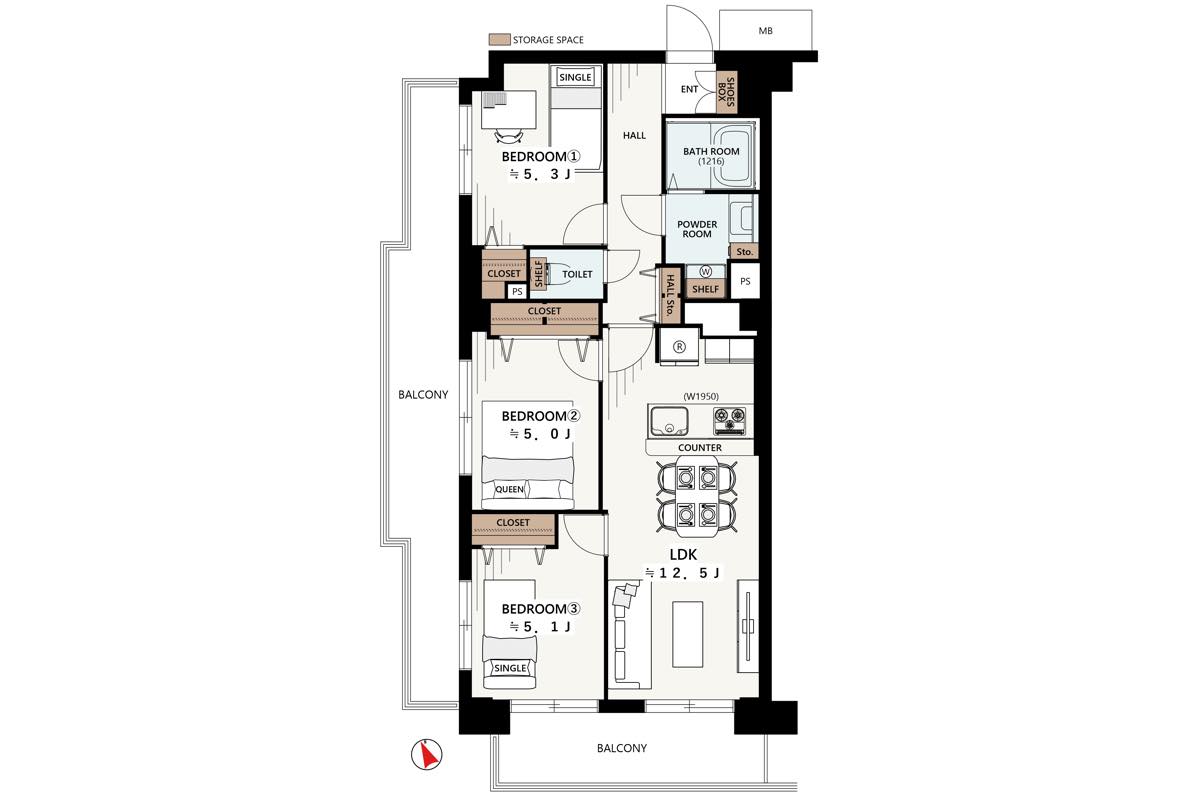 コスモ市川エルミタージュ 301号室